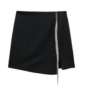 Zara Jewel fringe mini skirt